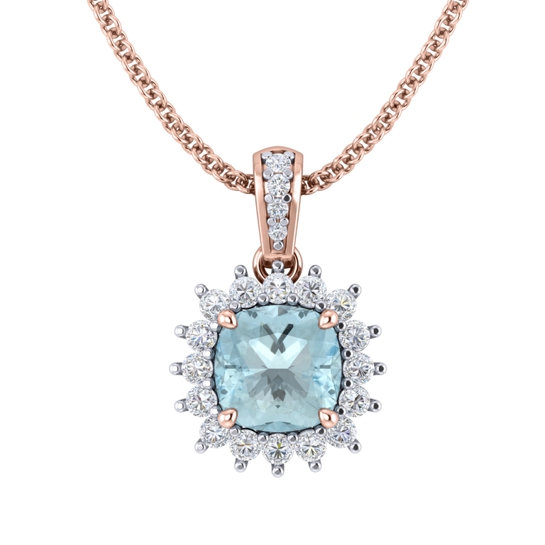 Star Aquamarine Pendant Necklace