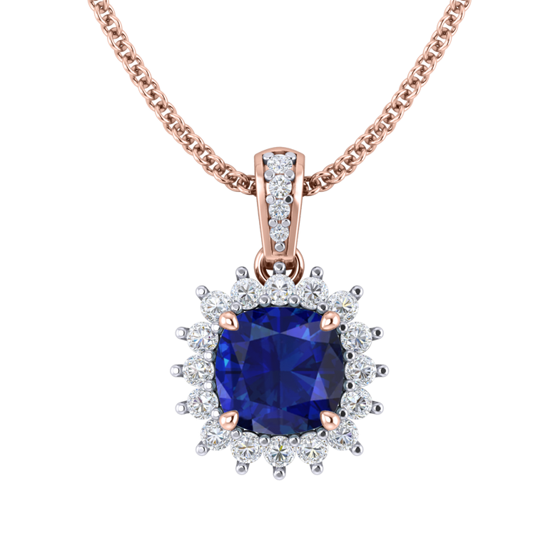 Star Blue Sapphire Pendant Necklace