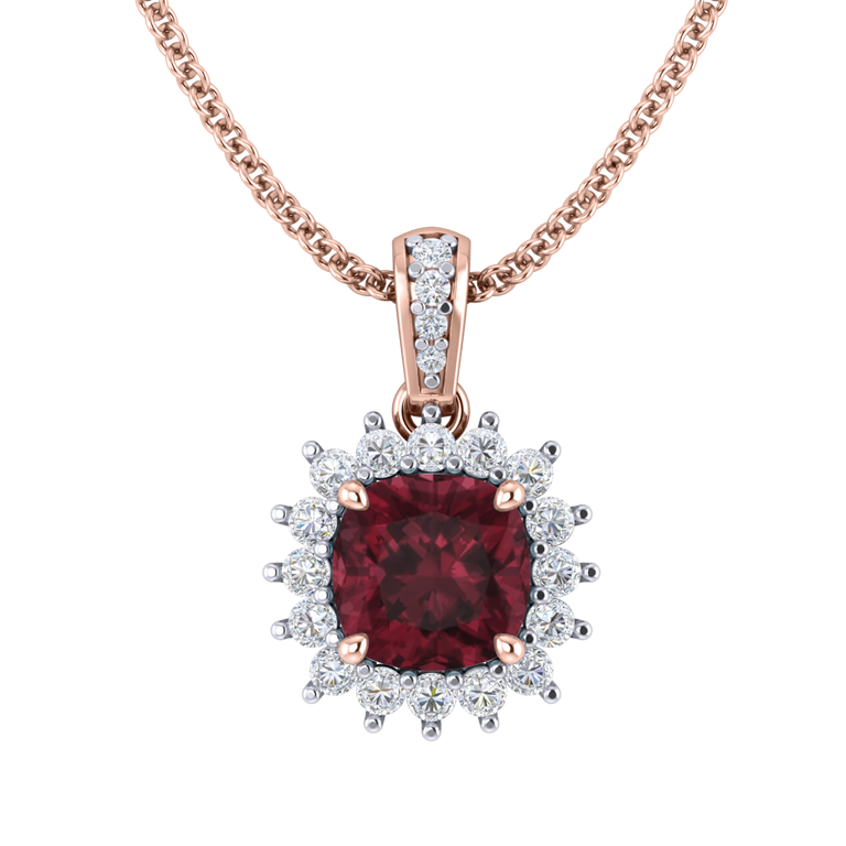 Star Garnet Pendant Necklace