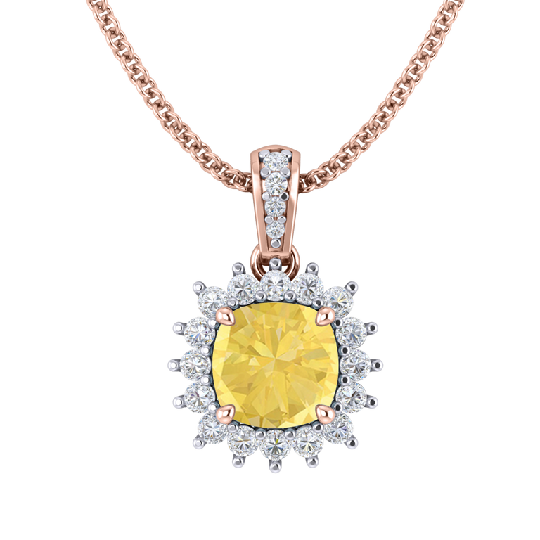 Star Yellow Sapphire Pendant Necklace