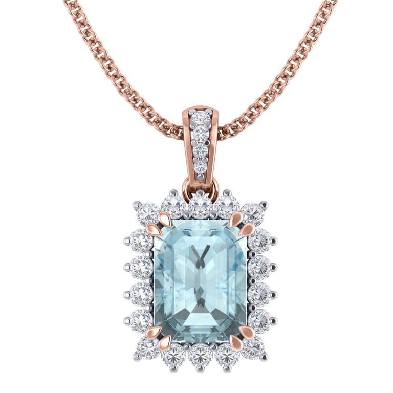Star Aquamarine Pendant Necklace