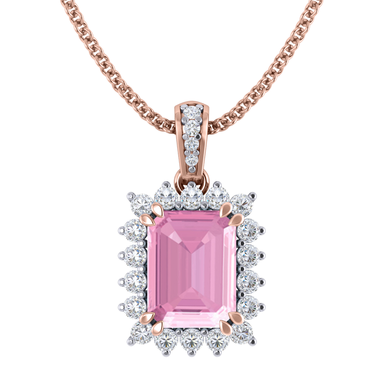 Star Pink Sapphire Pendant Necklace