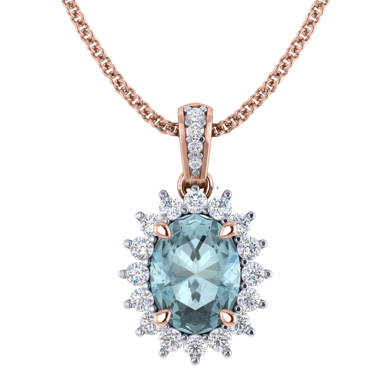 Star Aquamarine Pendant Necklace