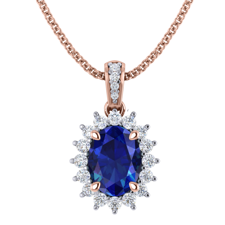 Star Blue Sapphire Pendant Necklace