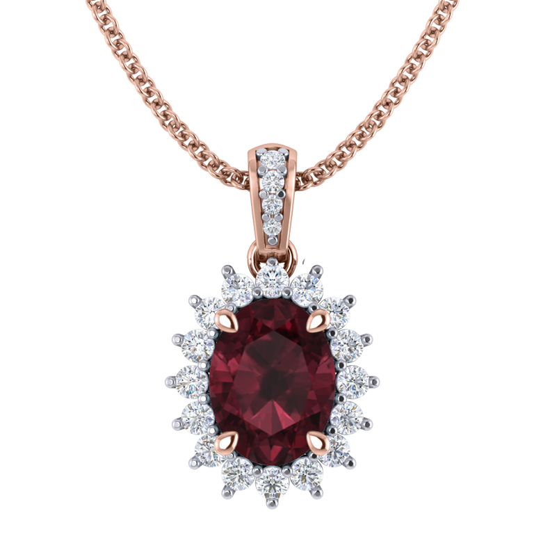 Star Garnet Pendant Necklace
