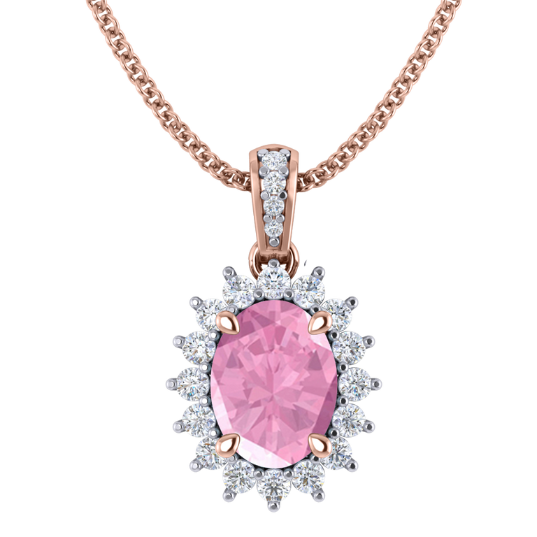 Star Pink Sapphire Pendant Necklace