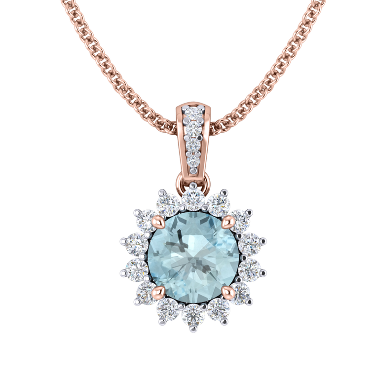 Star Aquamarine Pendant Necklace