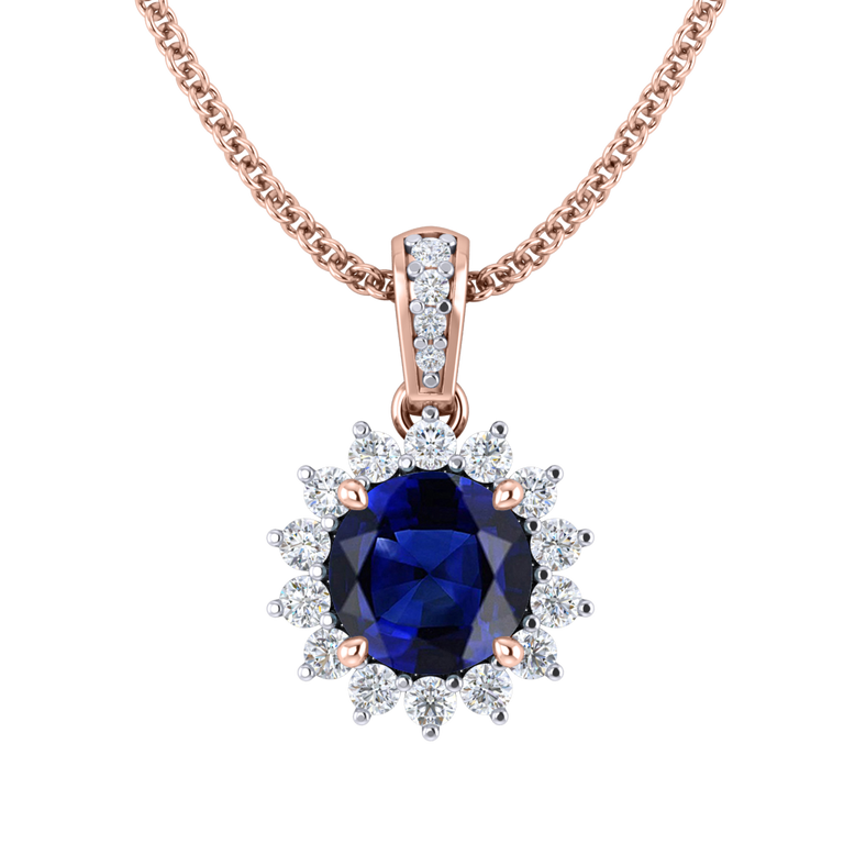 Star Blue Sapphire Pendant Necklace