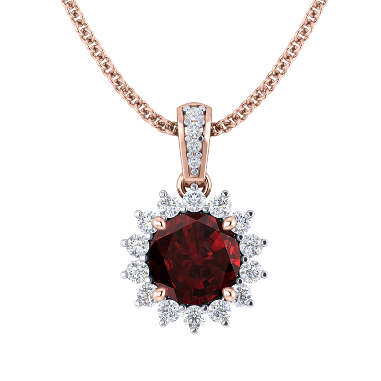 Star Garnet Pendant Necklace