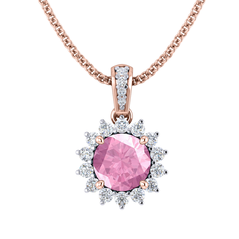 Star Pink Sapphire Pendant Necklace