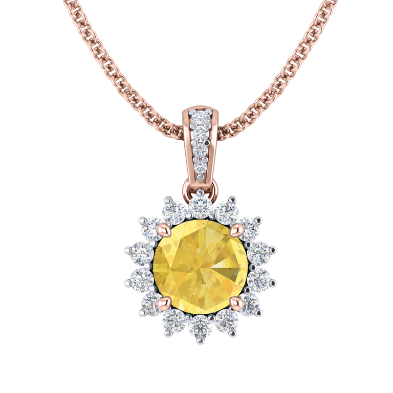 Star Yellow Sapphire Pendant Necklace