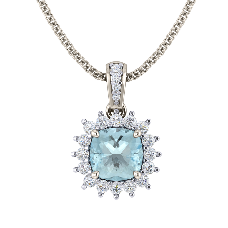 Star Aquamarine Pendant Necklace