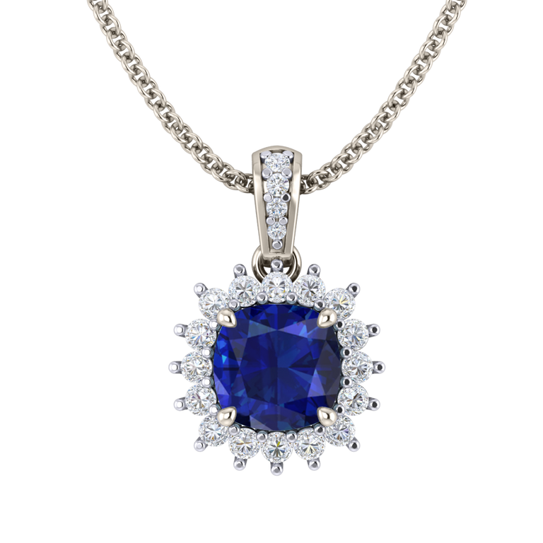 Star Blue Sapphire Pendant Necklace