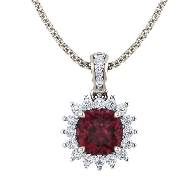 Star Garnet Pendant Necklace