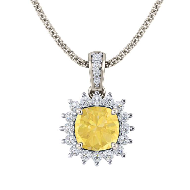 Star Yellow Sapphire Pendant Necklace