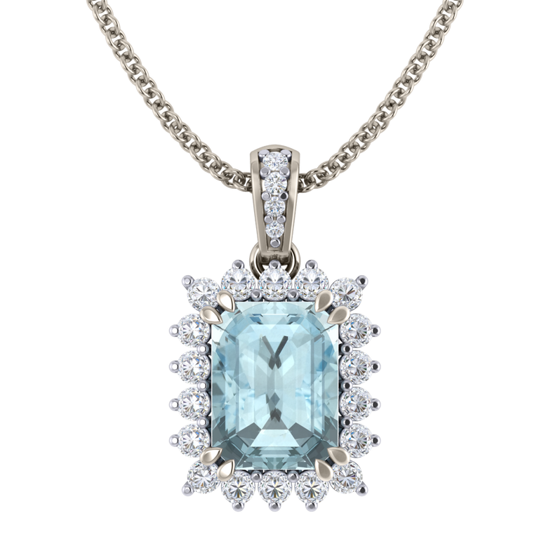 Star Aquamarine Pendant Necklace