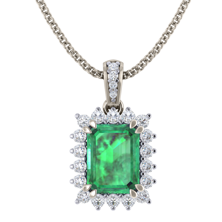 Star Emerald Pendant Necklace