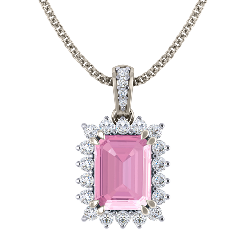 Star Pink Sapphire Pendant Necklace