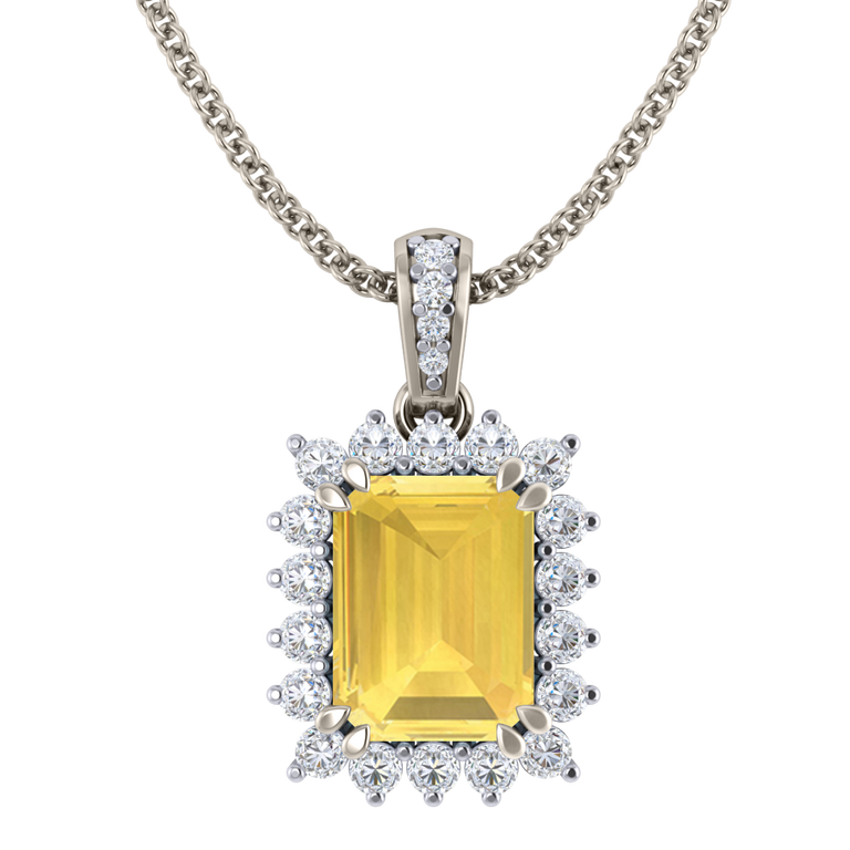 Star Yellow Sapphire Pendant Necklace