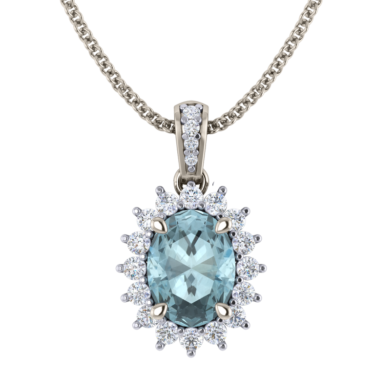 Star Aquamarine Pendant Necklace