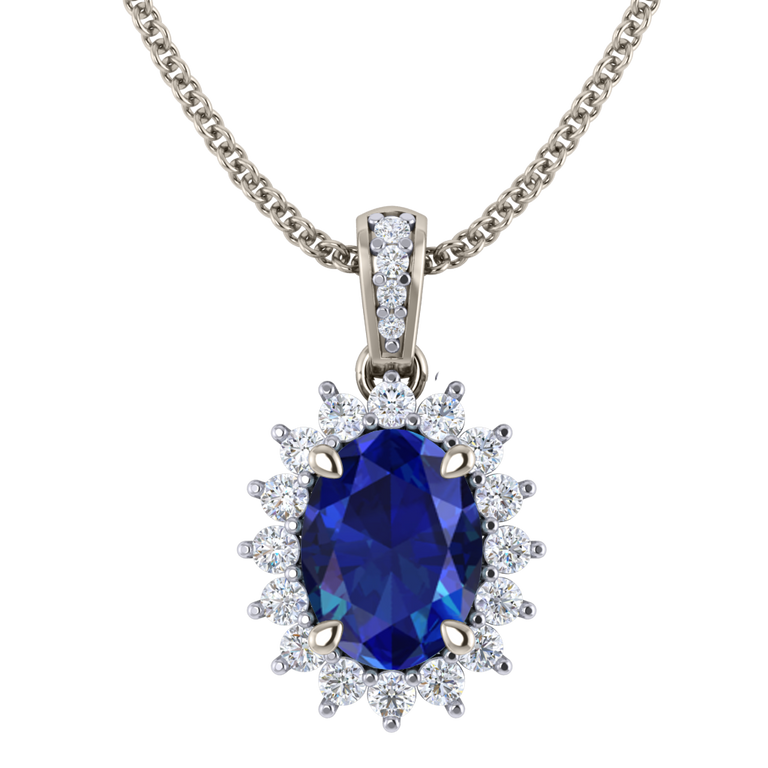 Star Blue Sapphire Pendant Necklace