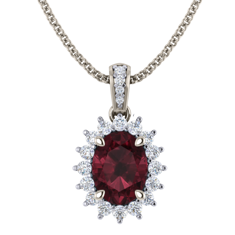 Star Garnet Pendant Necklace