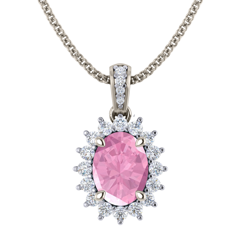Star Pink Sapphire Pendant Necklace