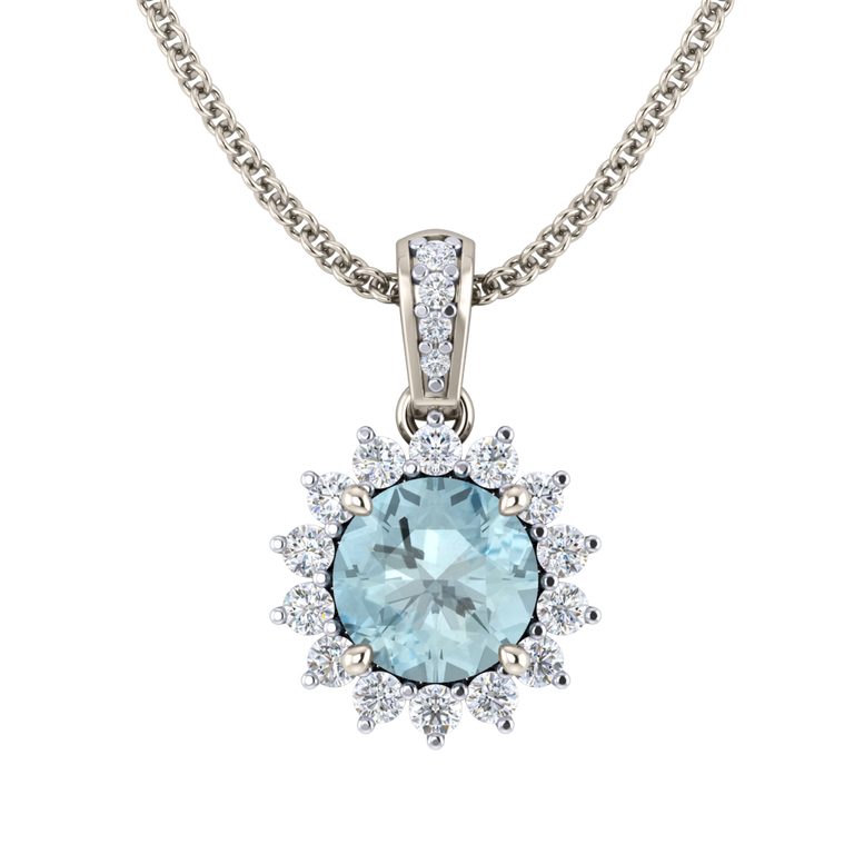 Star Aquamarine Pendant Necklace