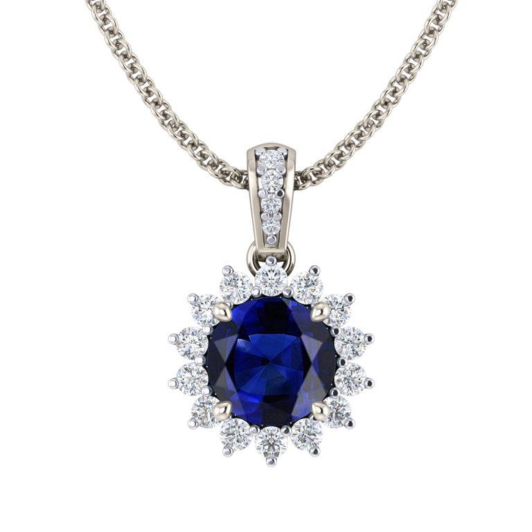Star Blue Sapphire Pendant Necklace