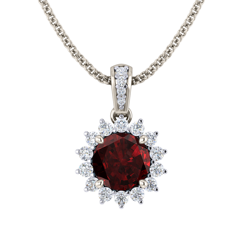 Star Garnet Pendant Necklace