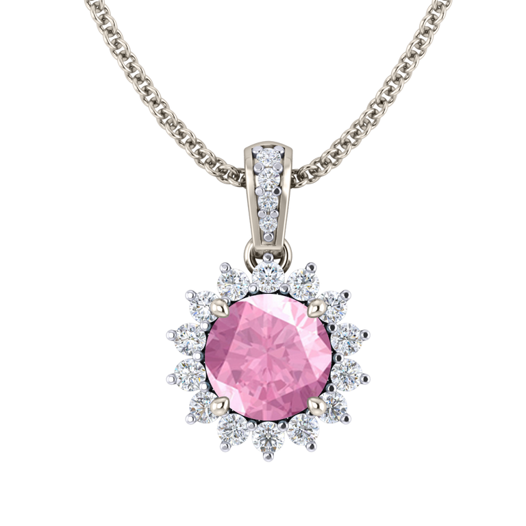 Star Pink Sapphire Pendant Necklace
