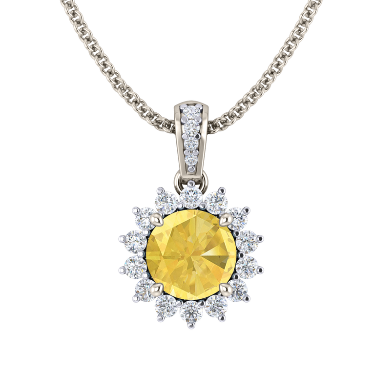 Star Yellow Sapphire Pendant Necklace