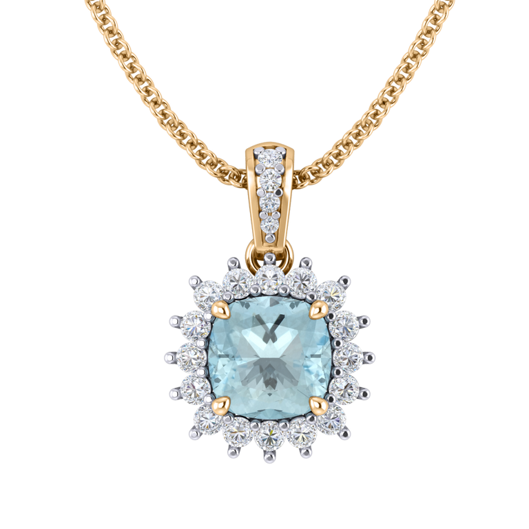 Star Aquamarine Pendant Necklace