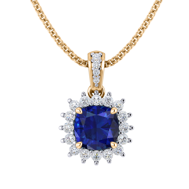 Star Blue Sapphire Pendant Necklace