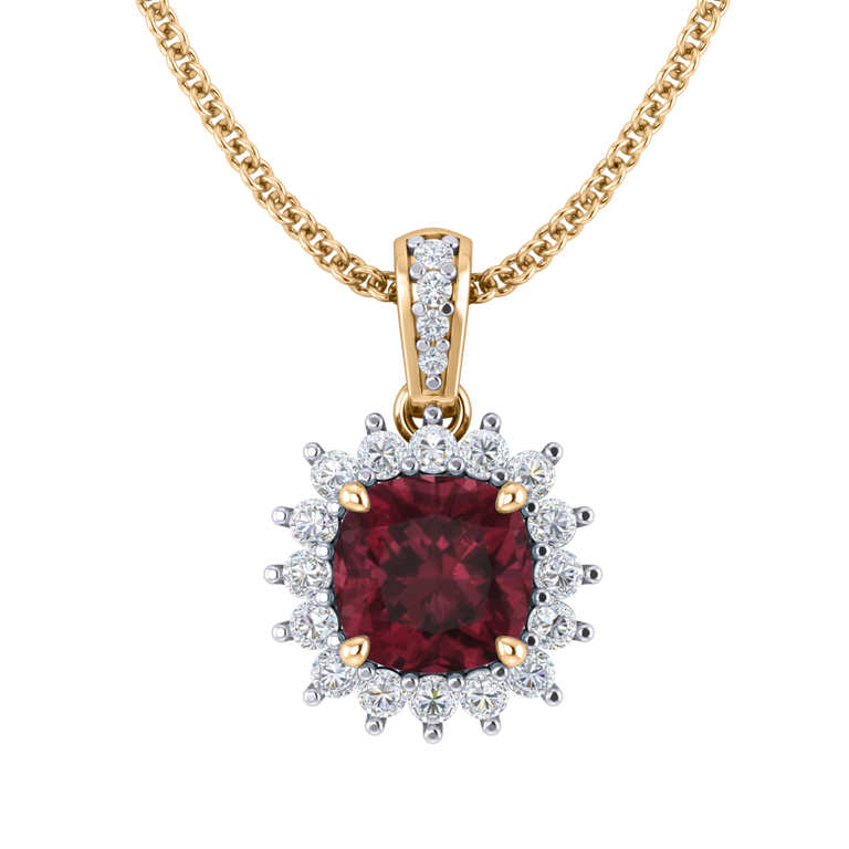Star Garnet Pendant Necklace
