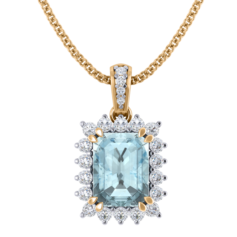 Star Aquamarine Pendant Necklace