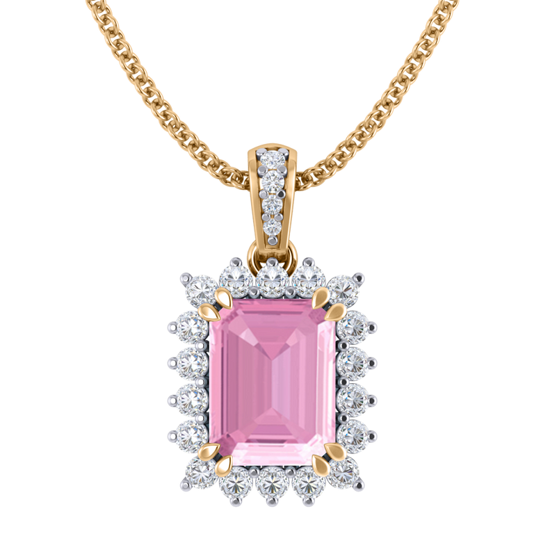 Star Pink Sapphire Pendant Necklace