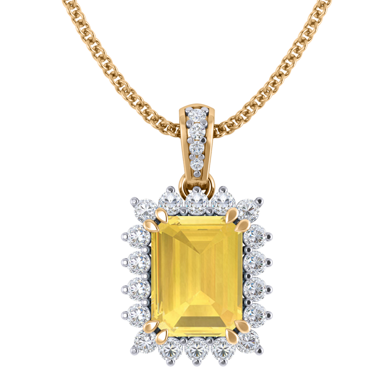 Star Yellow Sapphire Pendant Necklace