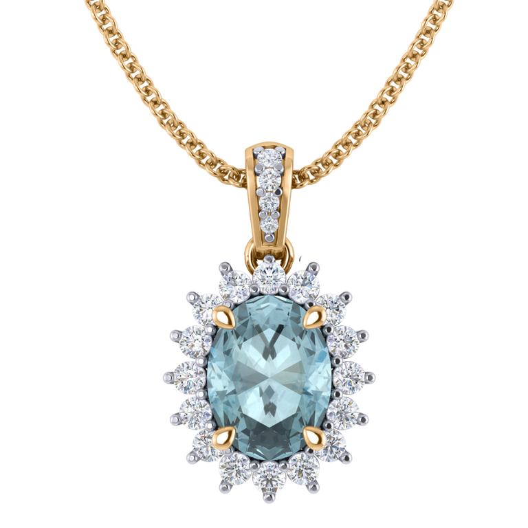 Star Aquamarine Pendant Necklace