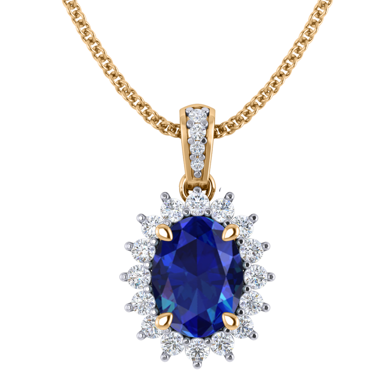 Star Blue Sapphire Pendant Necklace