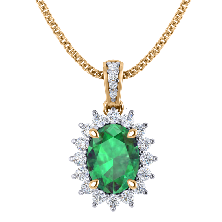 Star Emerald Pendant Necklace
