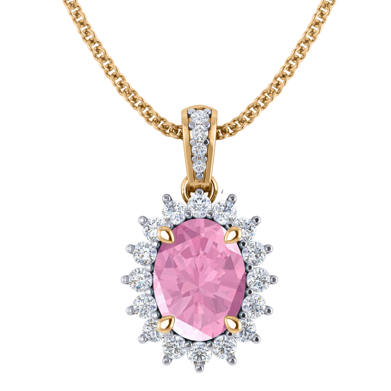 Star Pink Sapphire Pendant Necklace