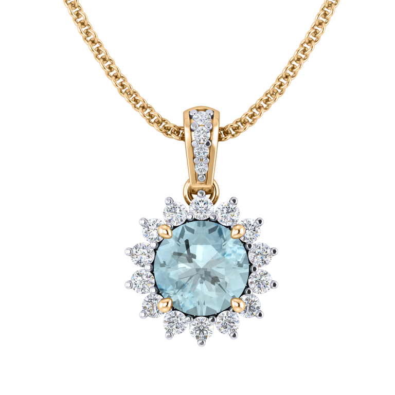 Star Aquamarine Pendant Necklace