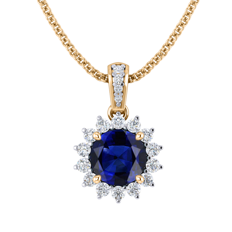 Star Blue Sapphire Pendant Necklace