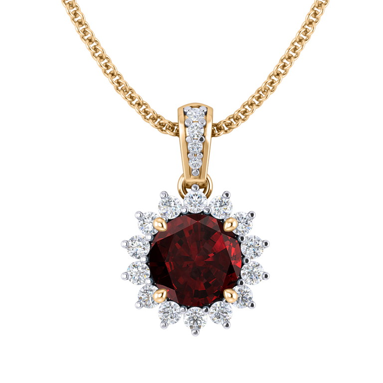 Star Garnet Pendant Necklace