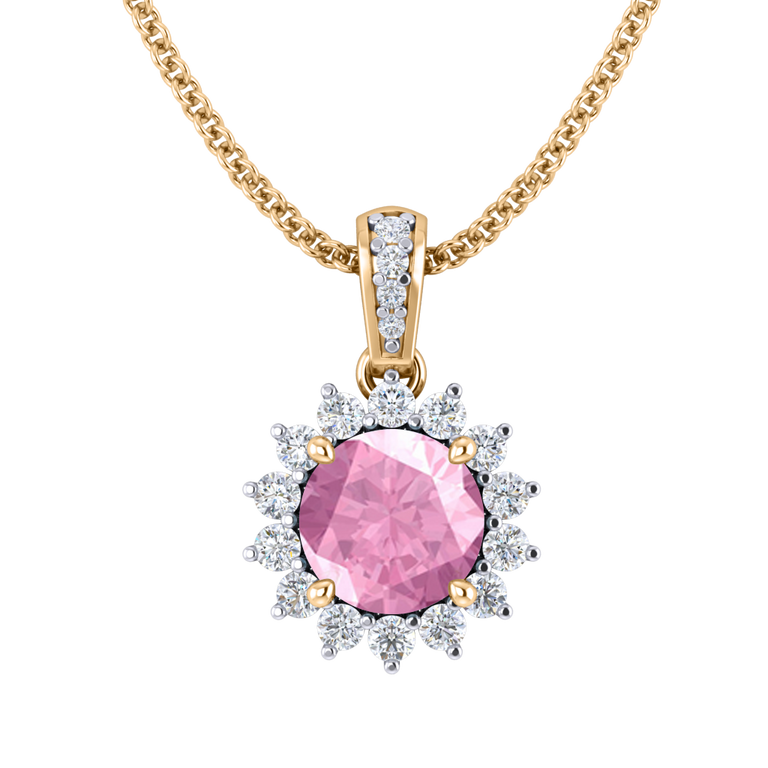 Star Pink Sapphire Pendant Necklace