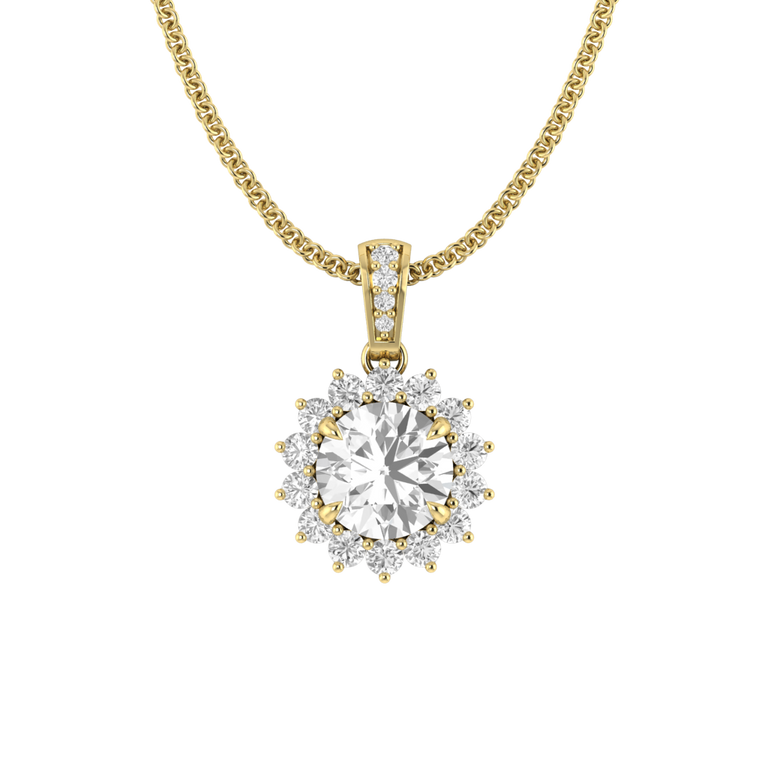 Star Solar Diamond Pendant Necklace