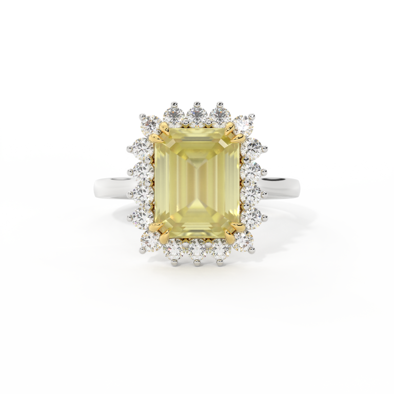 Star Emerald Yellow Sapphire Platinum Ring