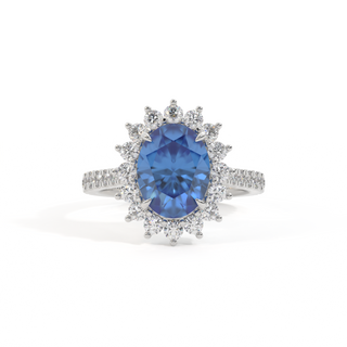 Treasure Box Star Oval Blue Sapphire Platinum Original