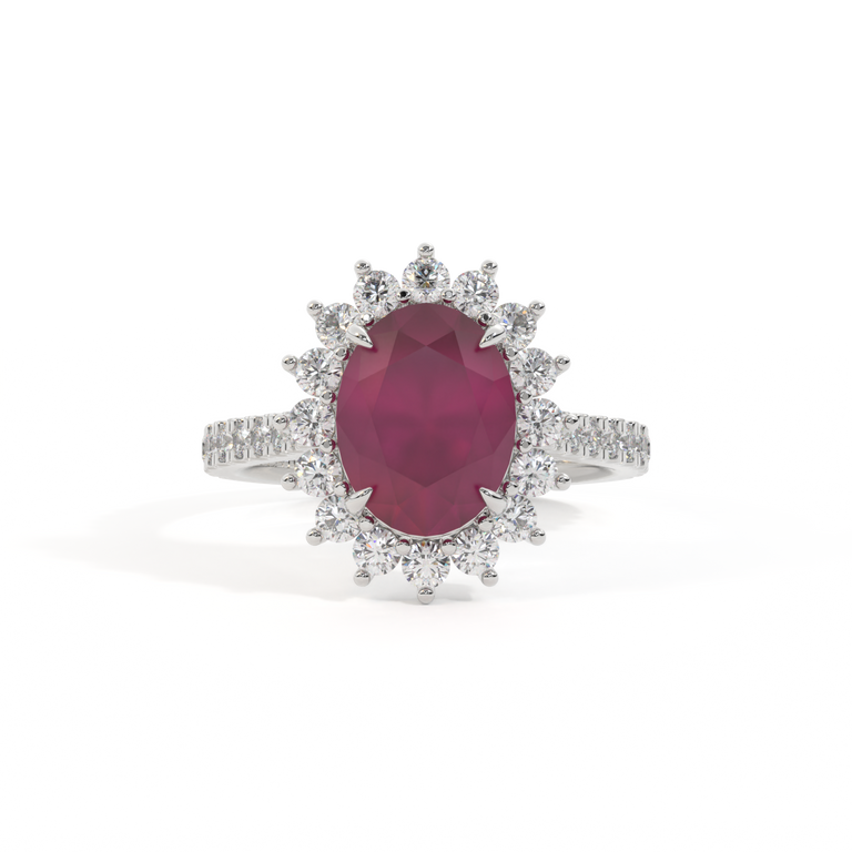 Treasure Box Star Oval Ruby Platinum Big